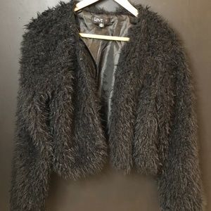 Cropped Fuzzy Jacket